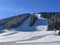 Right at the base of Super Bee! Groomed trail walk over to Center Village.