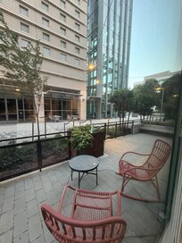 We ordered Door Dash delivered to the patio! So fun!