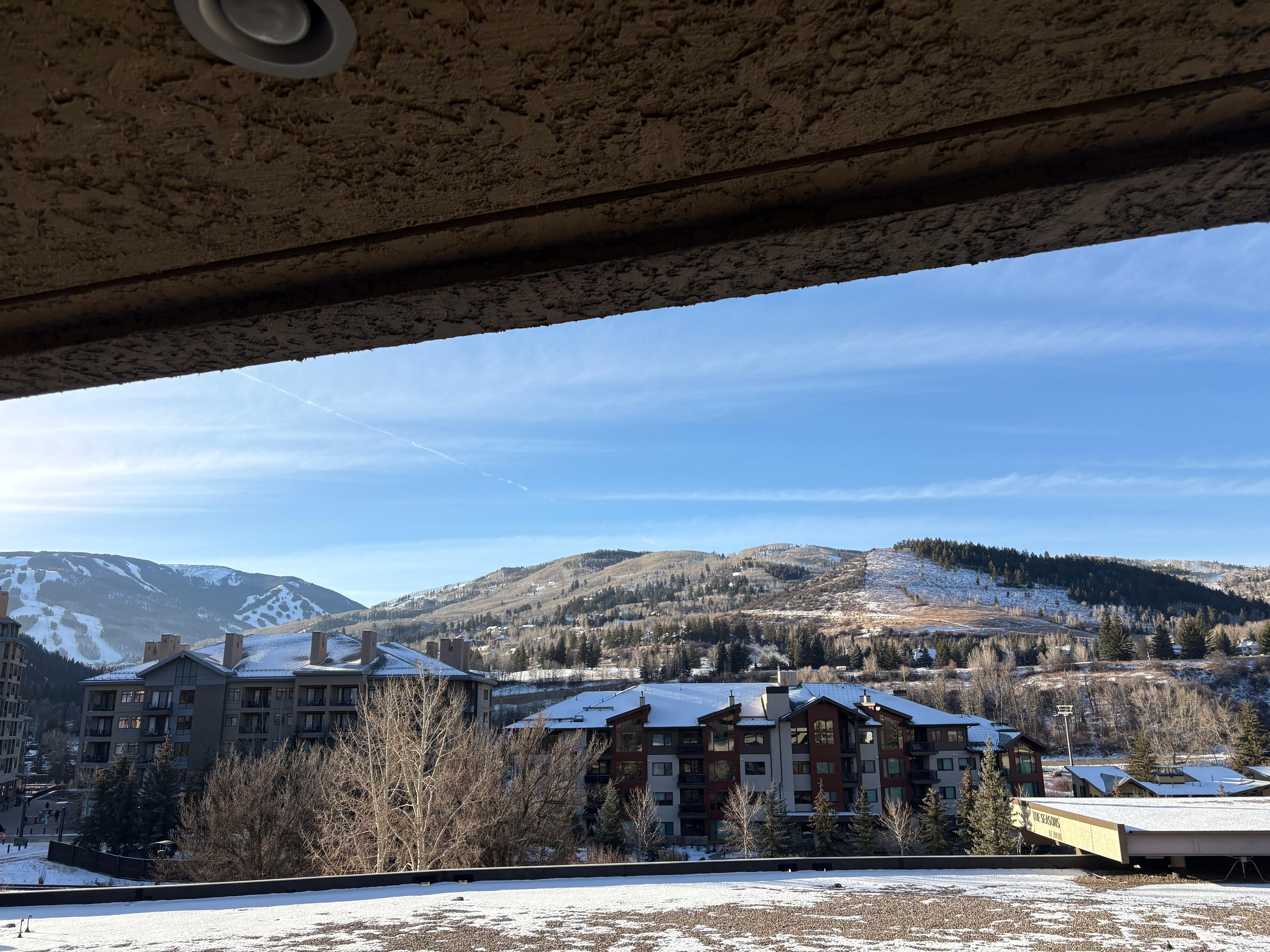 View from condo balcony, you can see the gondola, main Avon shuttle station and more!