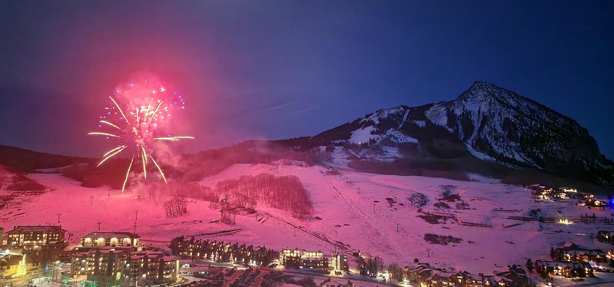 Fireworks on New Year's eve. 