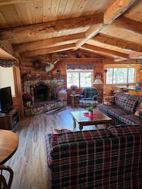 Walking through the front door leading directly into the living room