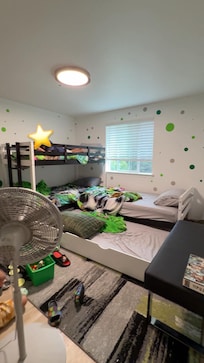 Bedroom 2 with “2 twin bunk beds” (only one as shown in the photo).