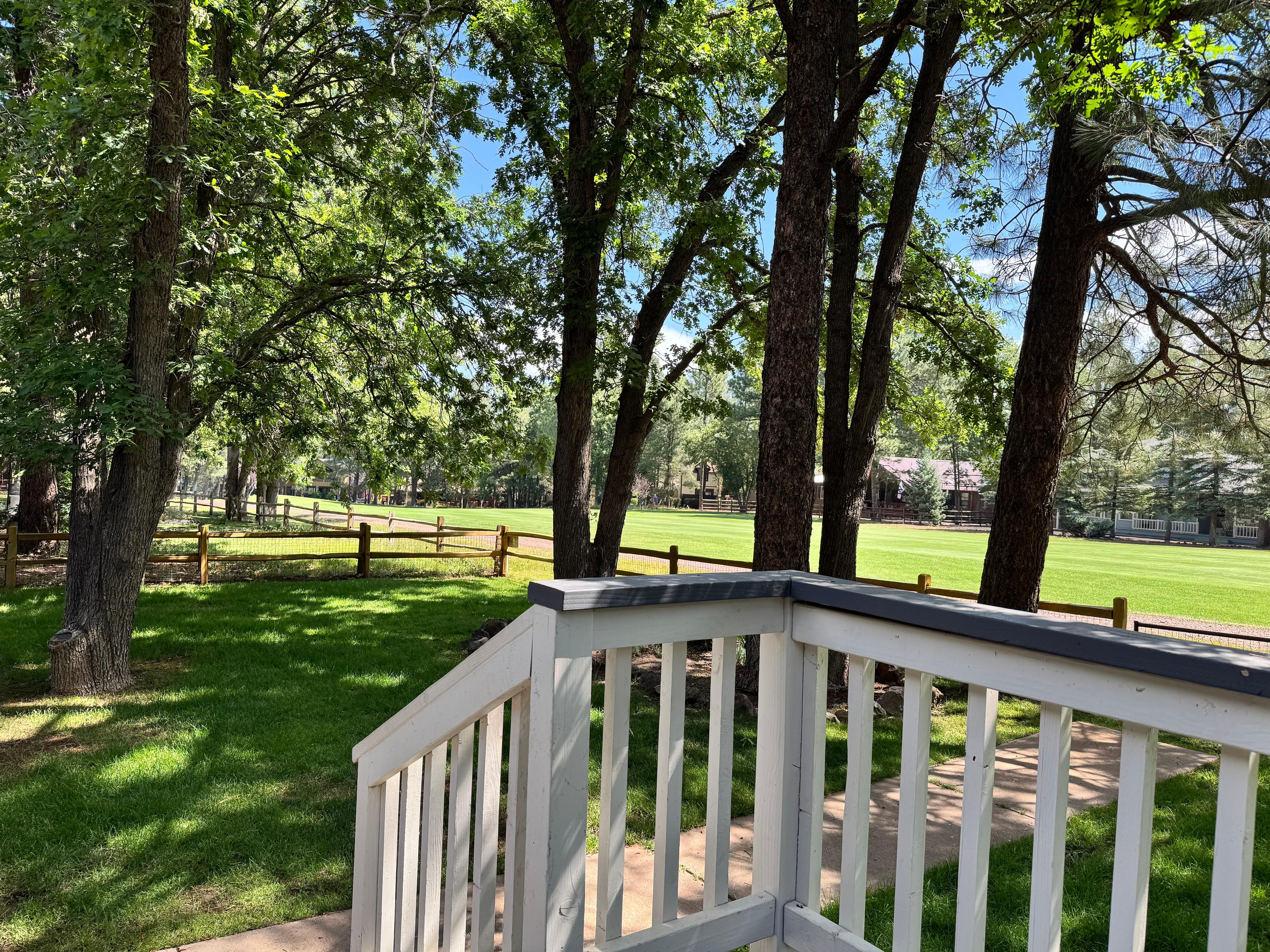 We enjoyed sitting on the deck watching the golfers go by.