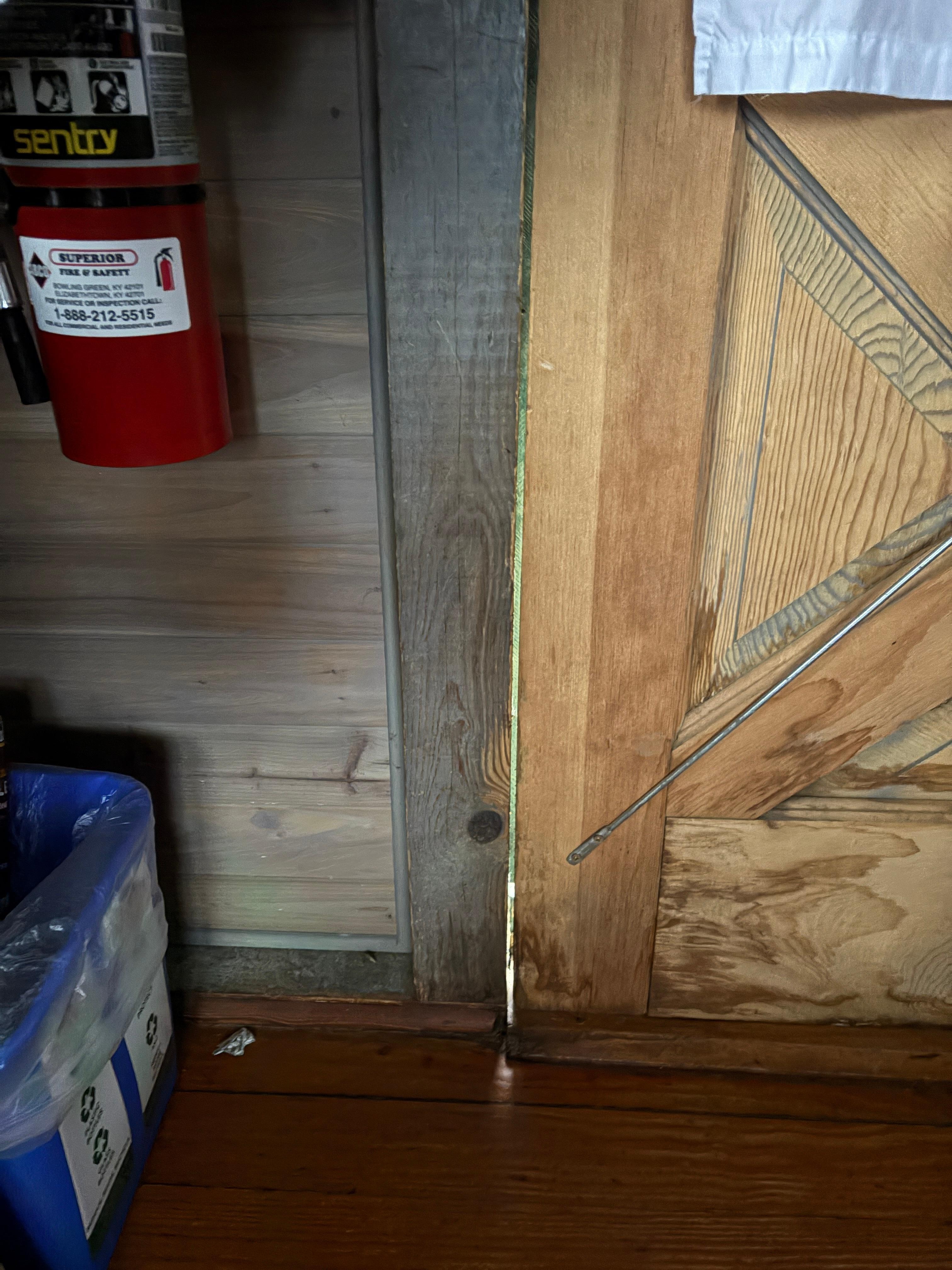 Cabin door gap wind funneled through it