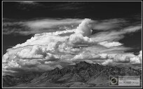 The Chiricahua Mountains visible from the Painted Pony with a little Monsoon magic over it