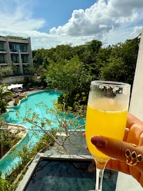 Garden view King room patio.