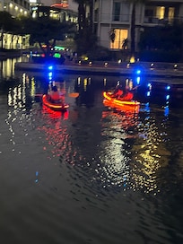 Moonlight kayaking on the canal.