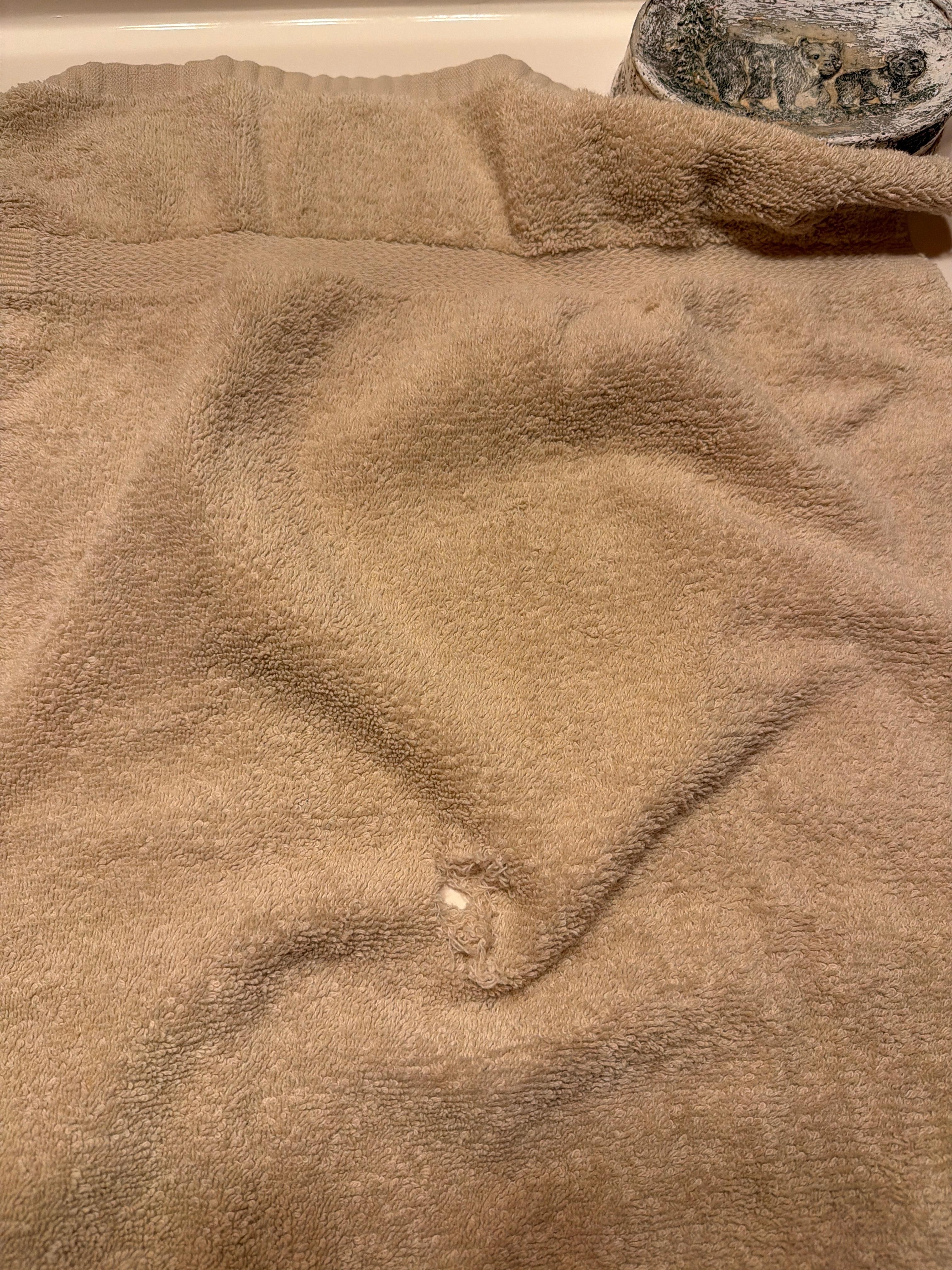 Towels worn and mismatched 