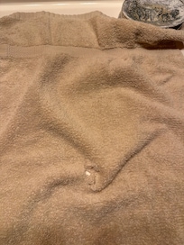 Towels worn and mismatched