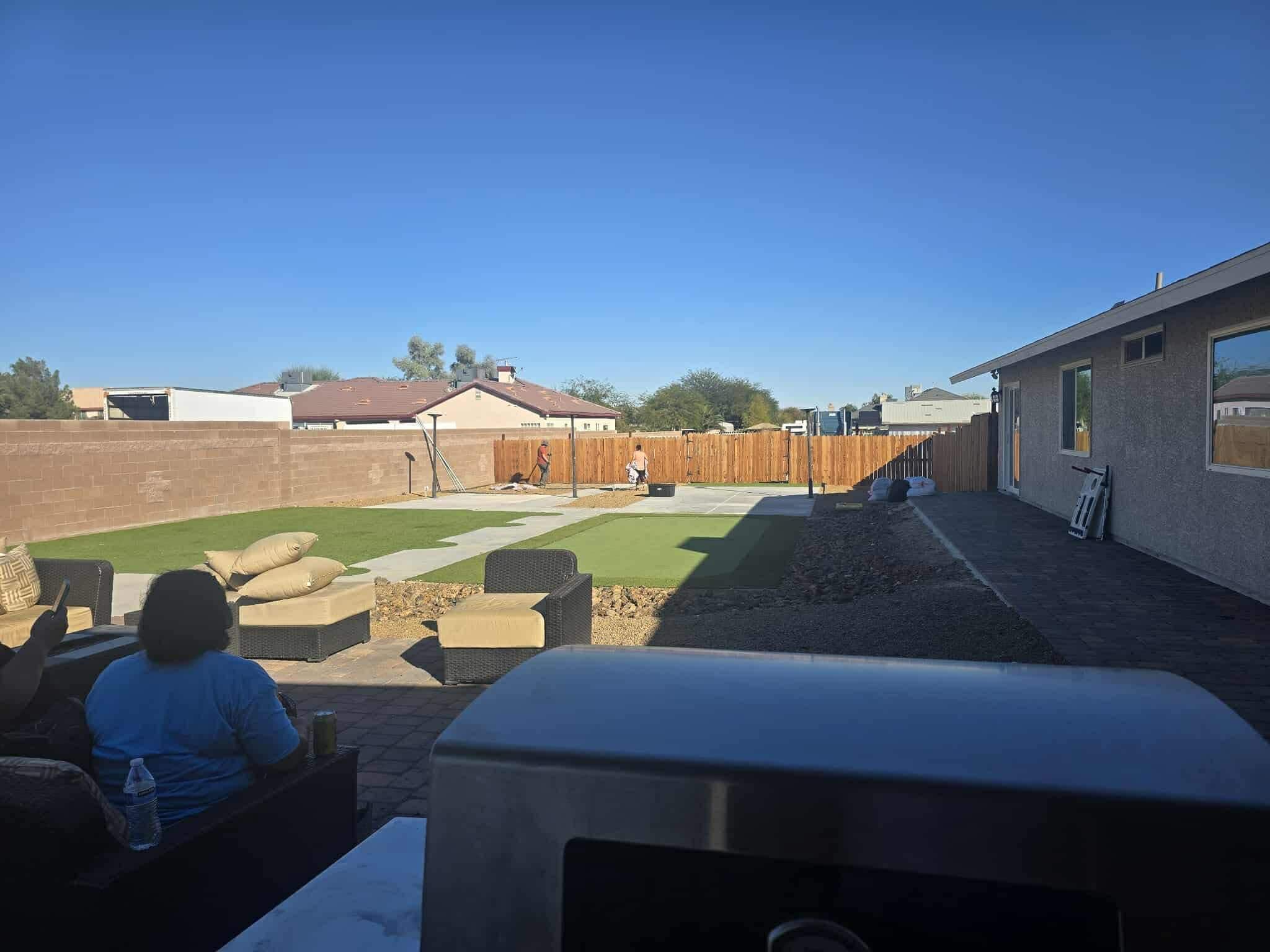 This was the backyard before the wedding.