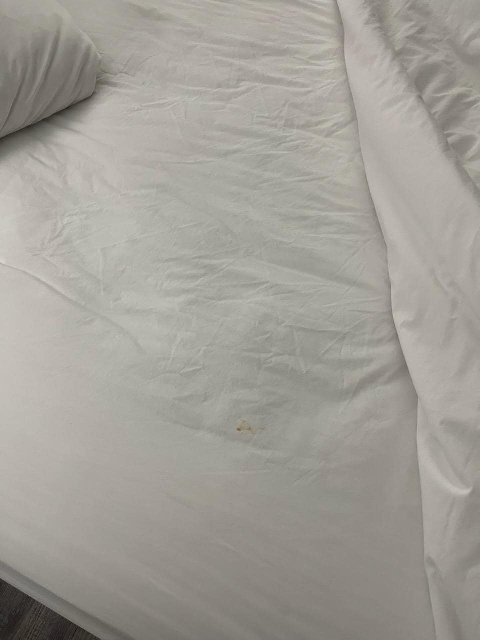 Soil stain on the sheets