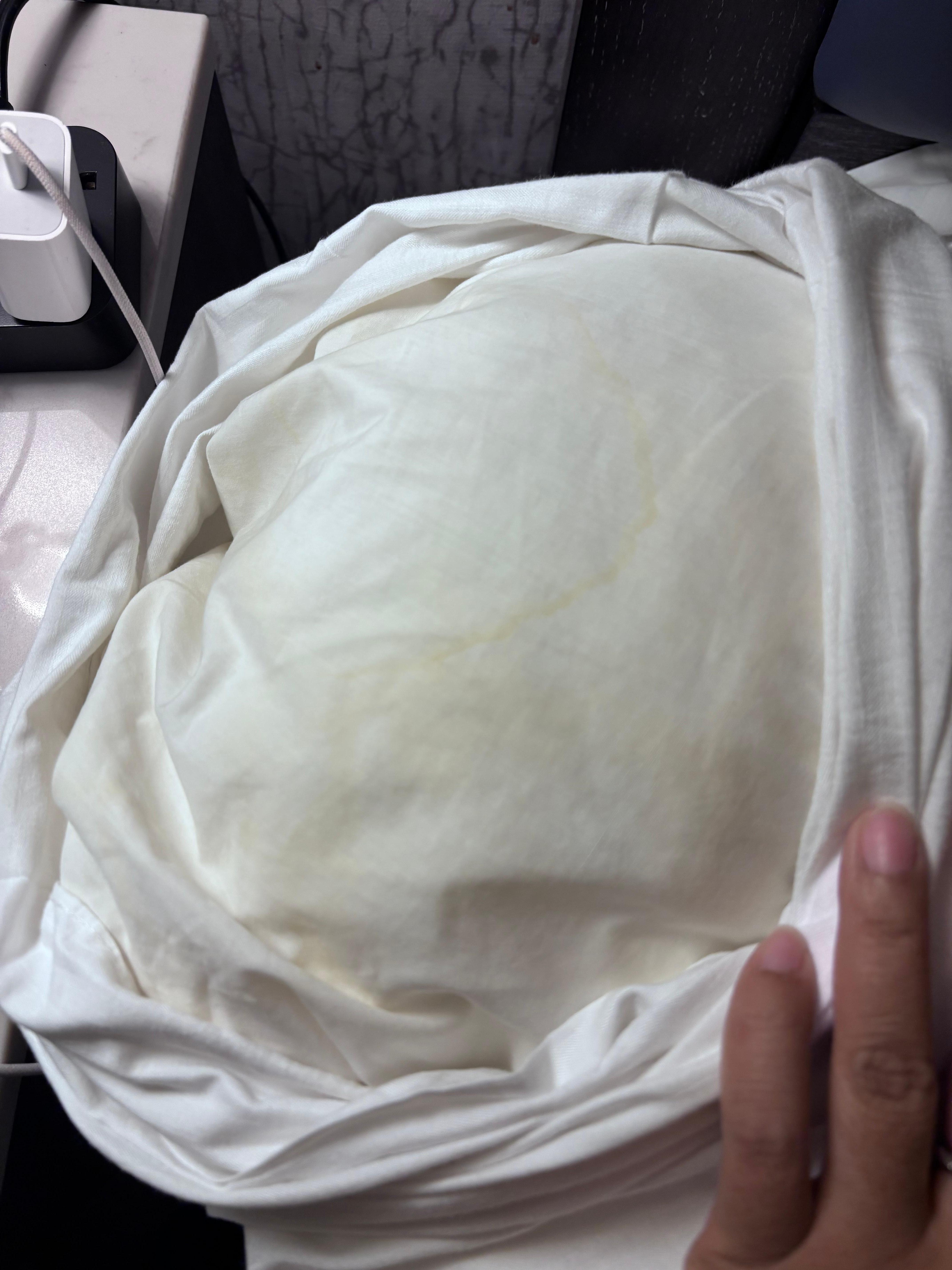 Stain on the pillow 