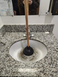 couldn't use sink, toilet or bathtub they where all backed up and they had workers there so early where I couldn't even sleep