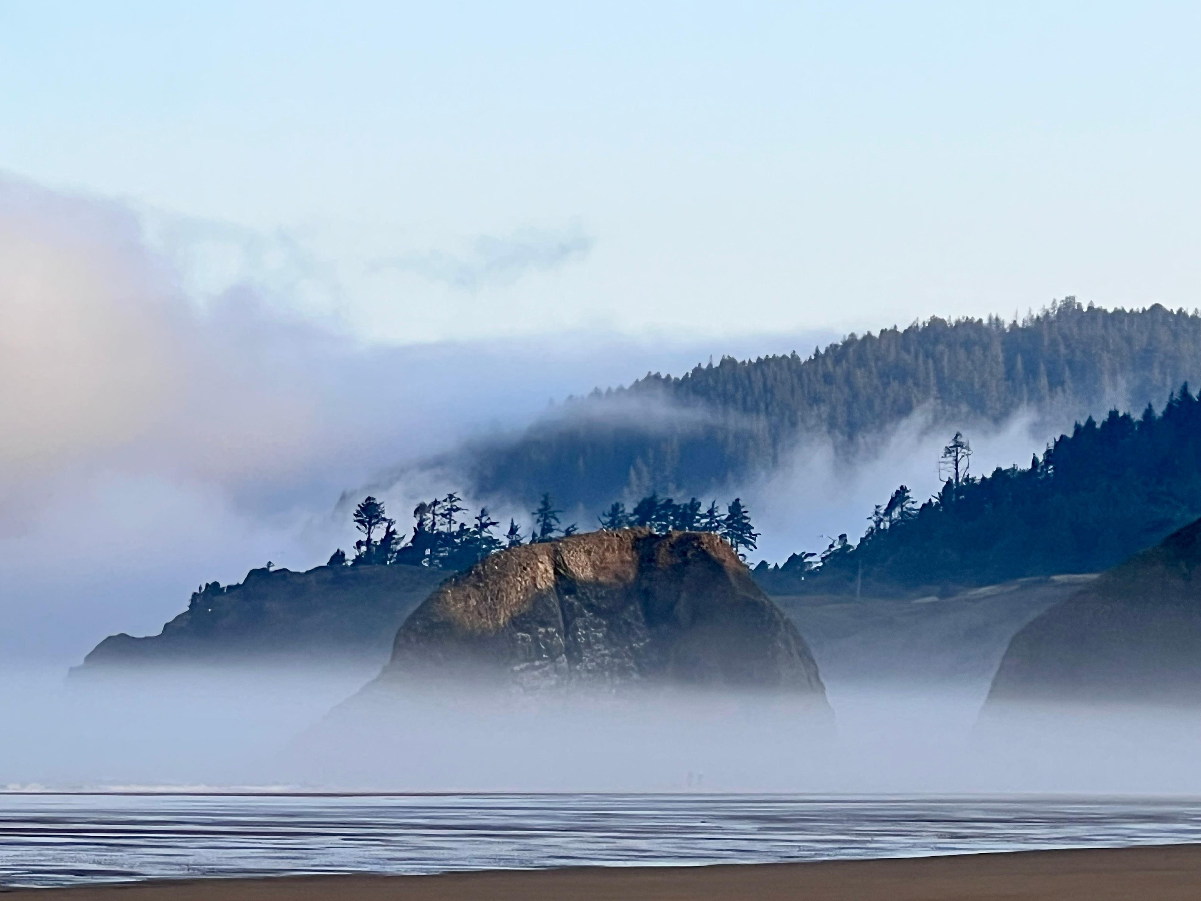 Morning mist, north end of Cannon Beach