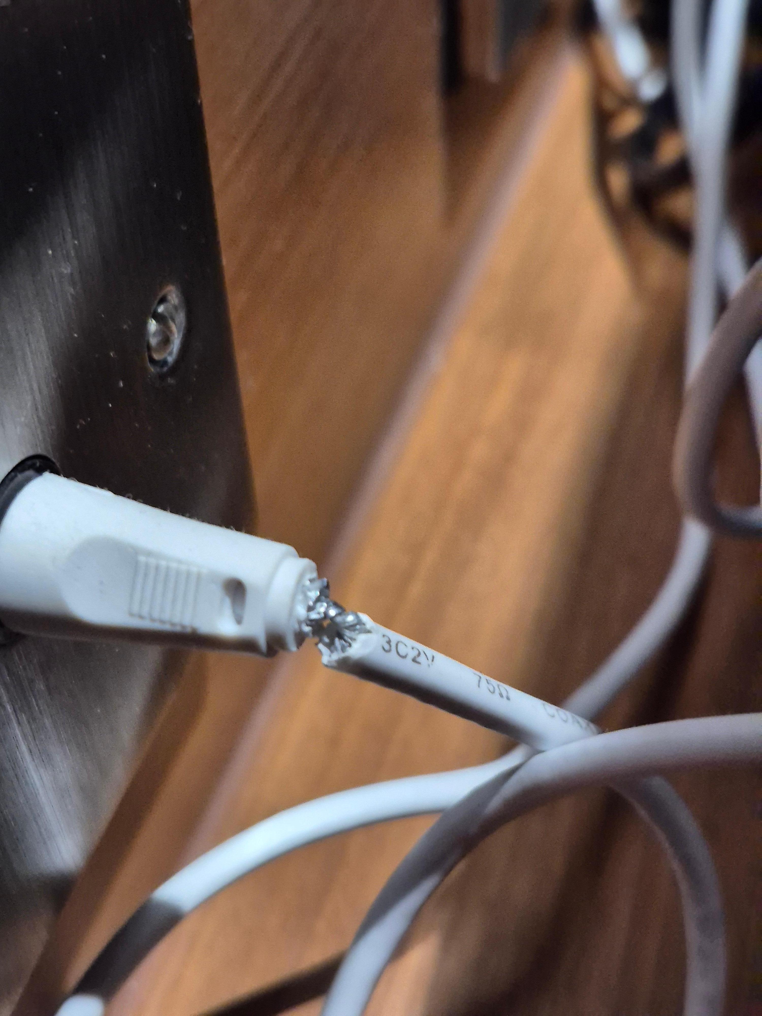 Tv didnt work, then we saw this unsafe wire