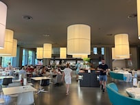 Breakfast area - so much food to select from.