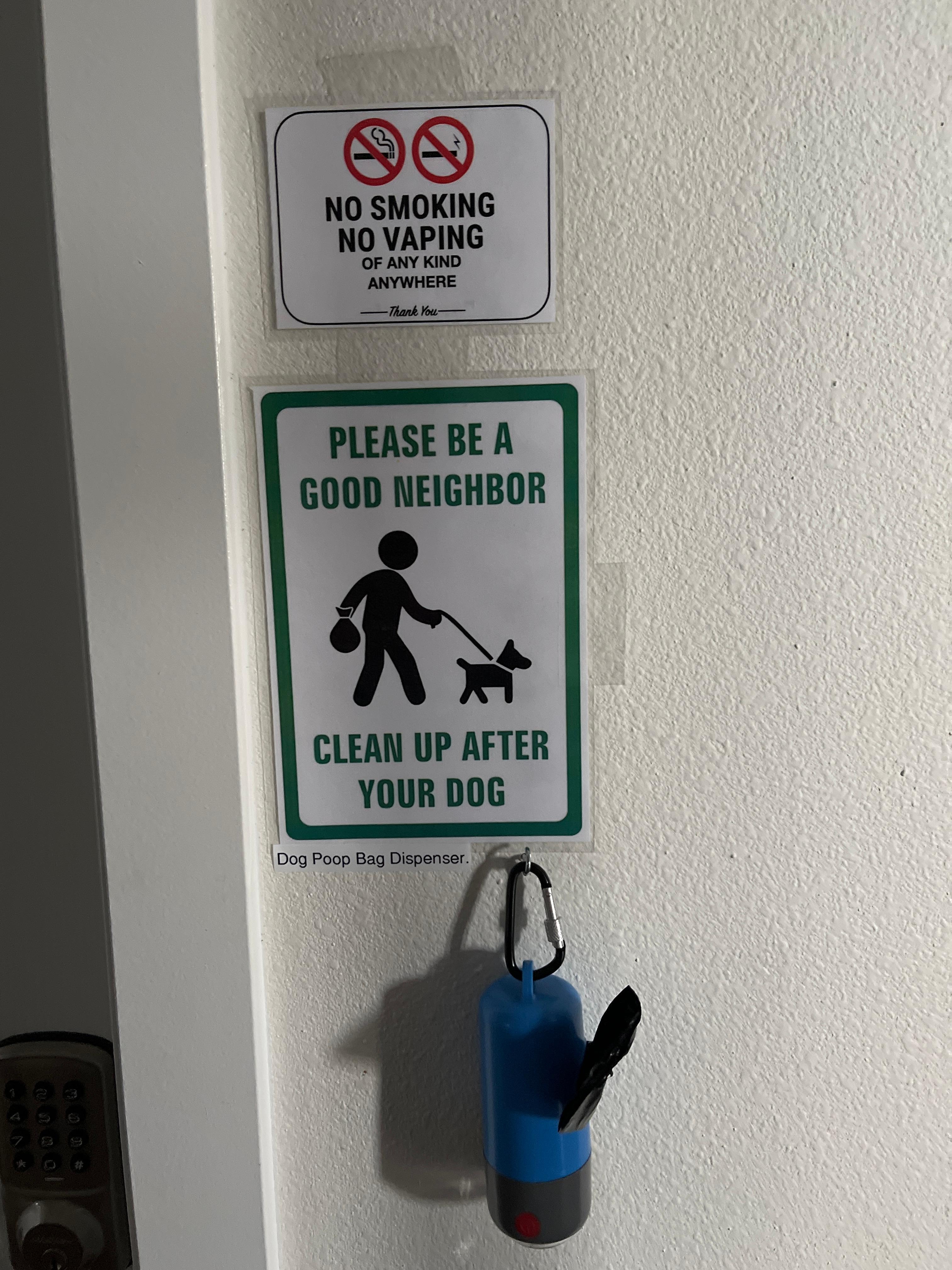 These notices were placed all around the rooms