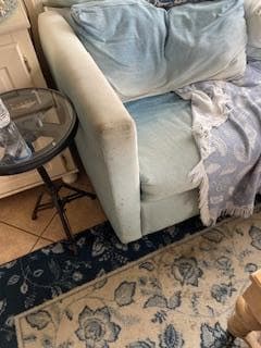 The upholstery and rugs were so dirty we had to wear socks and cover before we sat down