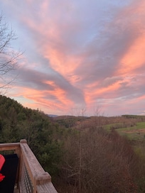 Sunset sky bursts on the first night of our stay.