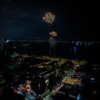 View over Manila Bay from balcony