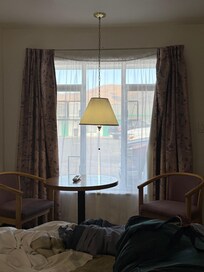 Curtain poor condition but it did close and was private but really rundown