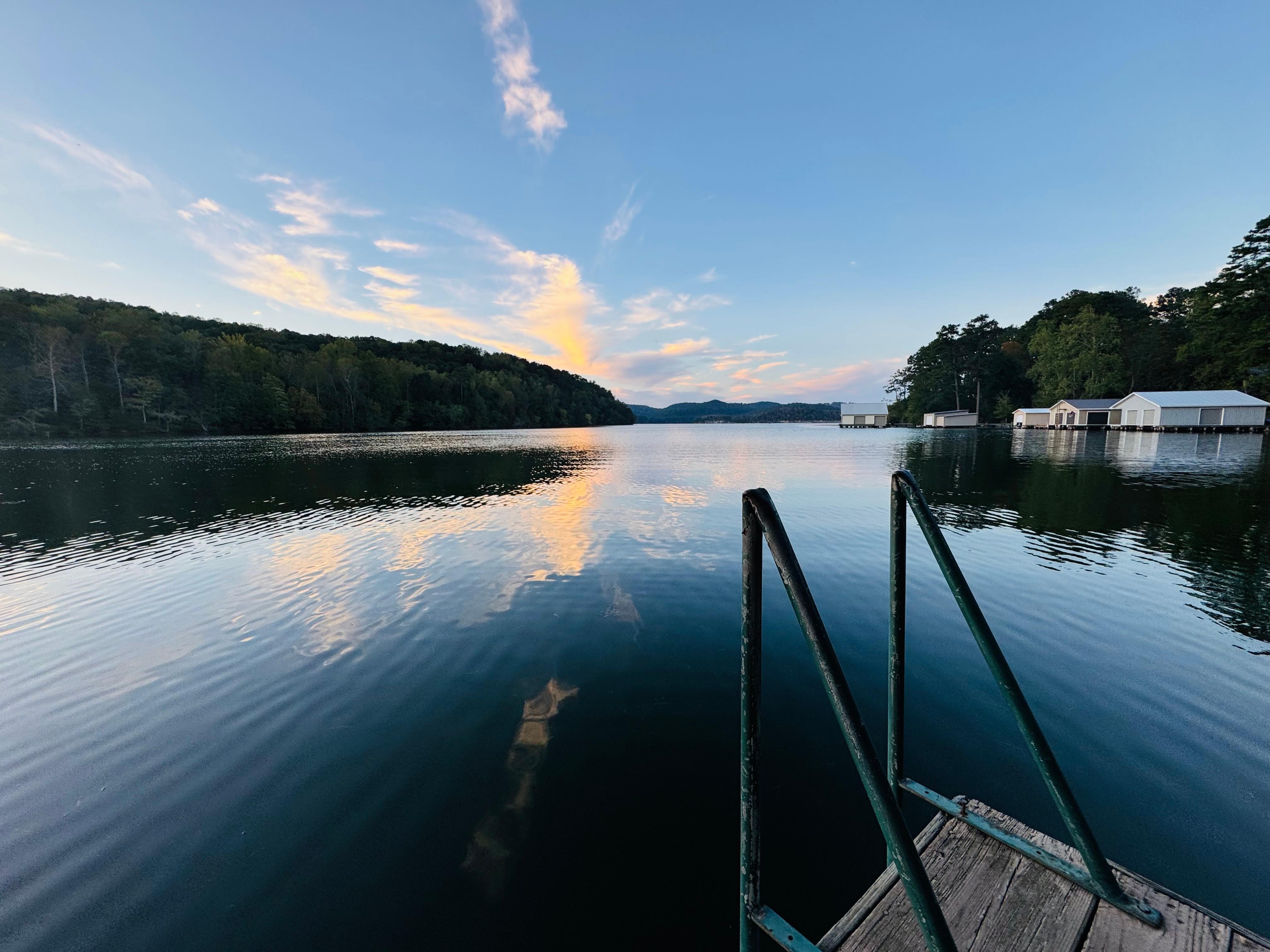 My favorite spot, the porch swing on the dock.