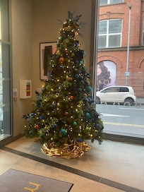 Christmas decorations went up on the Friday, beautiful tree.