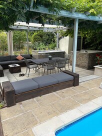 The outdoor dining area