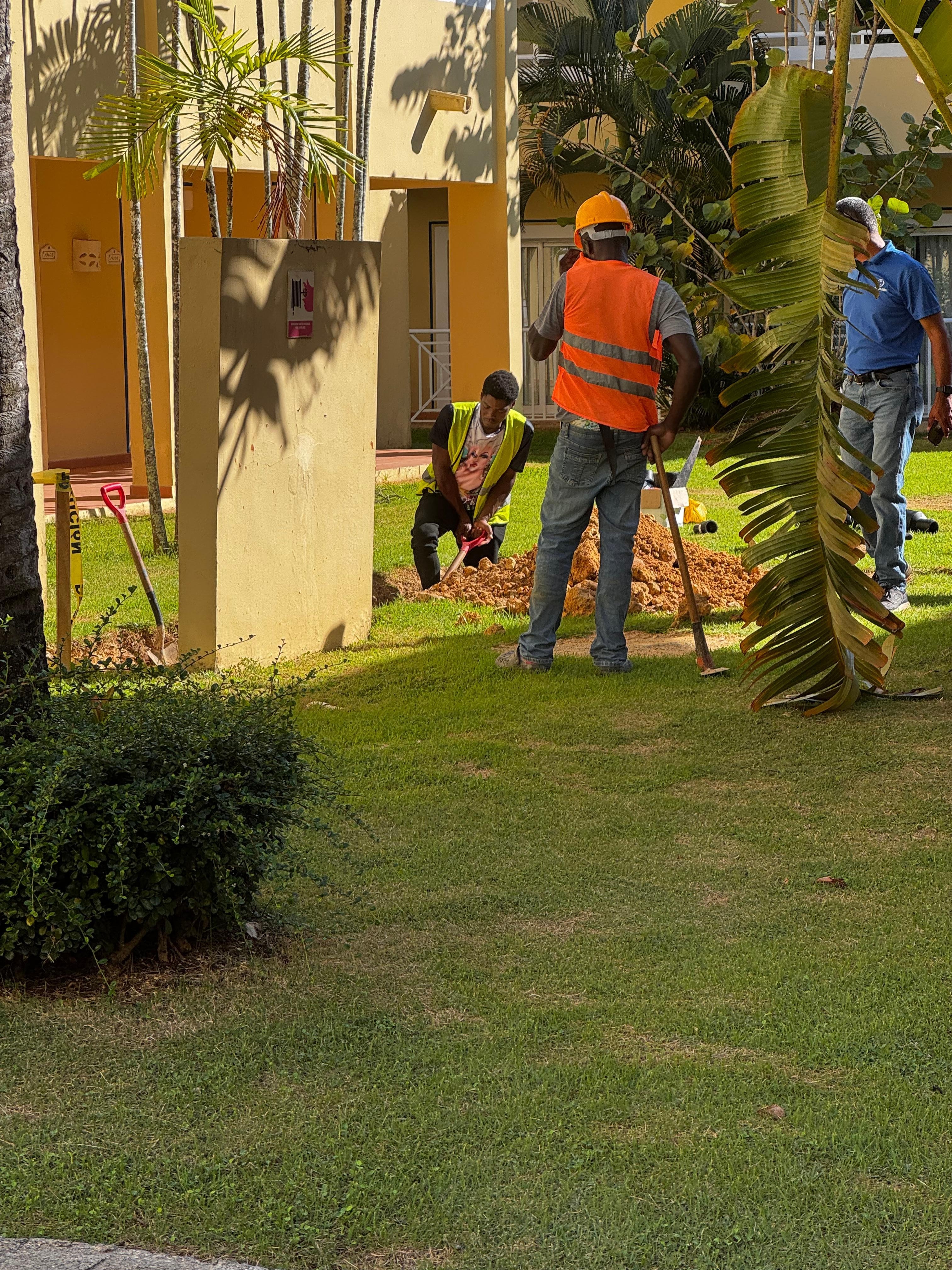 Construction noise and workers all day everywhere