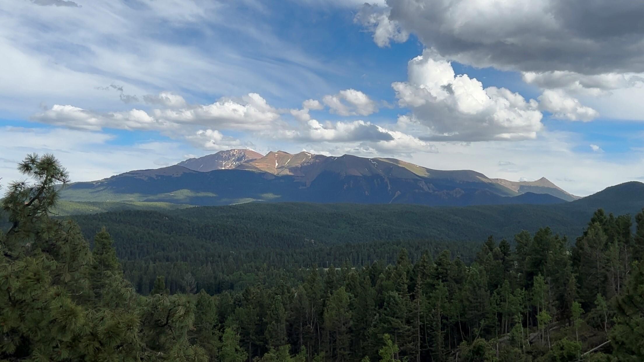 View of Pike's Peak from the road outside of the property.
