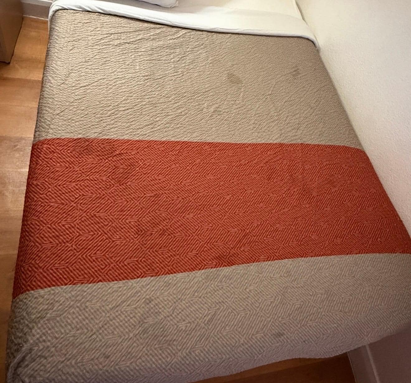 Stained (all 4 beds looked similar)