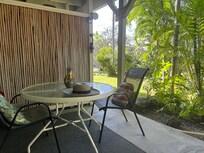 Quiet patio faces quiet culdesac