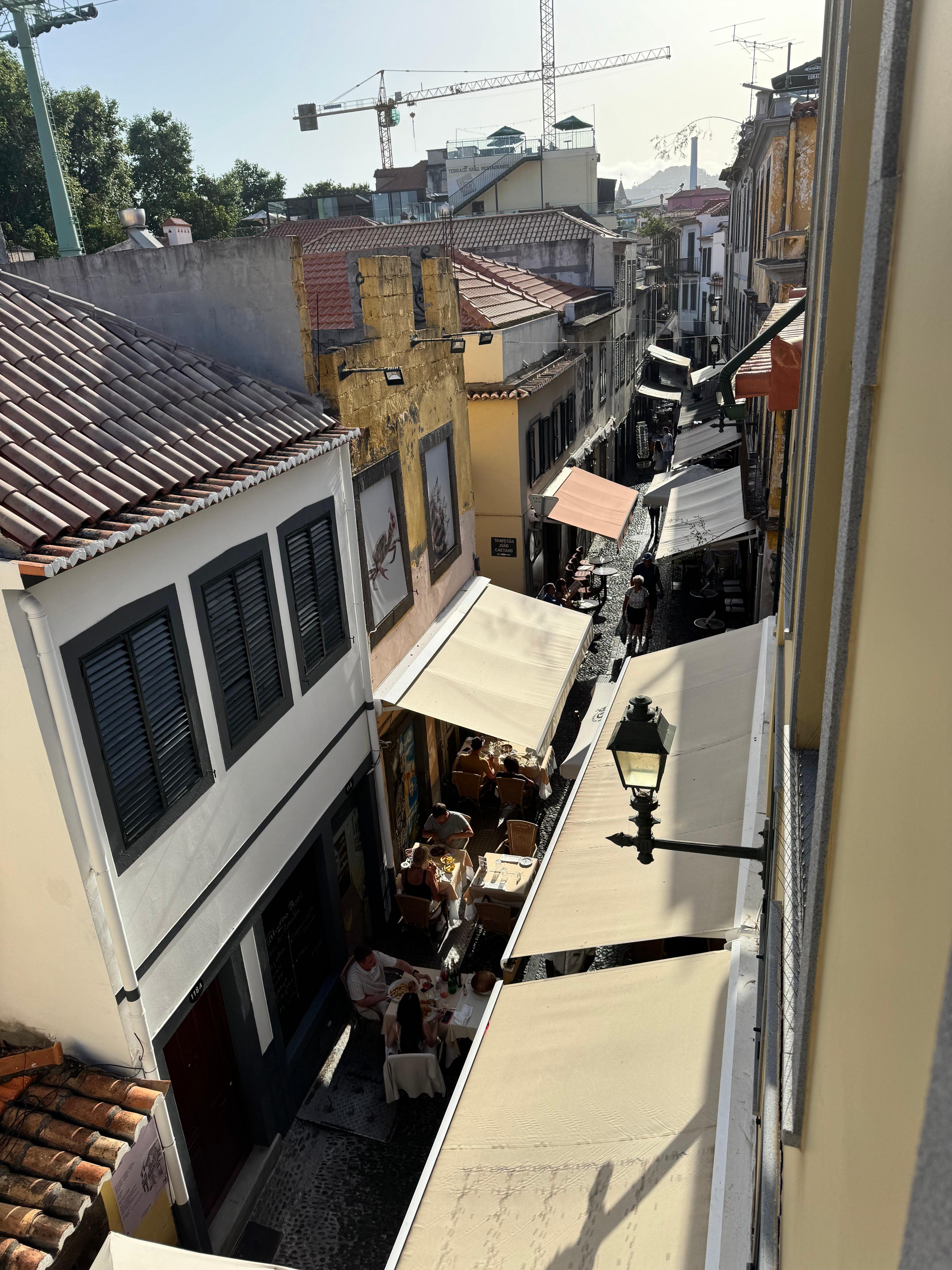 The street below during the day