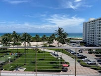 View from lounge chair on rooftop.