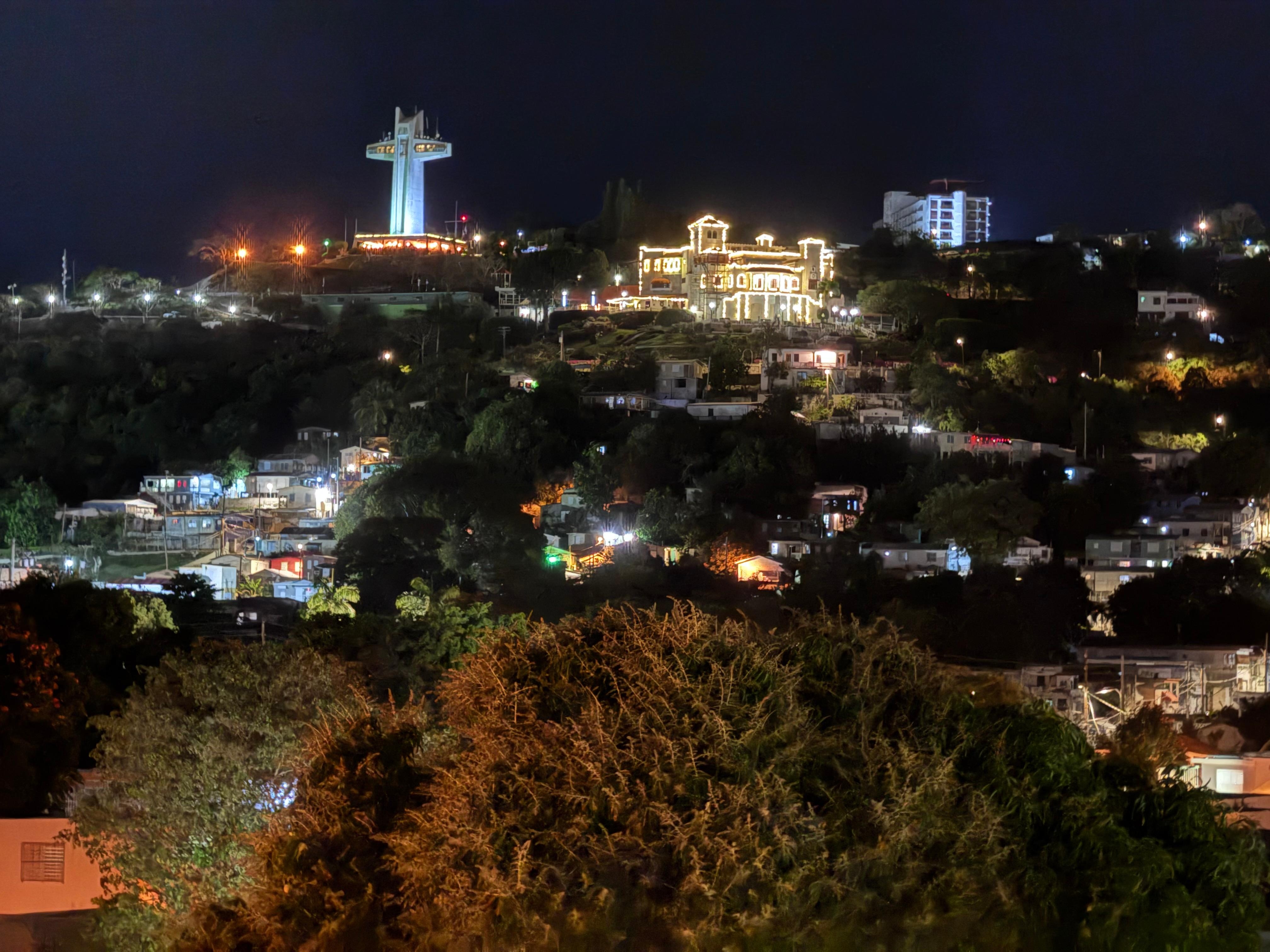 Cruceta del Vigia & Castillo Serralles. The view from our balcony. 