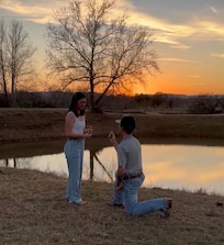 My son got engaged next to the pond with that beautiful sunset!❤️