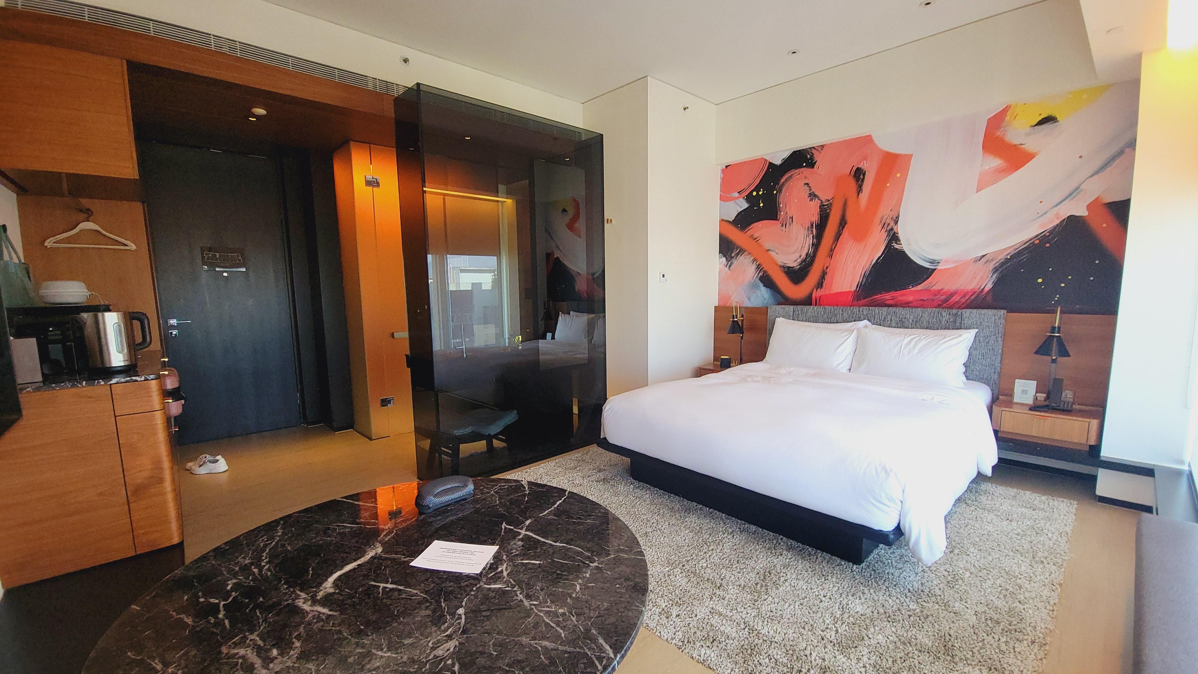 More lighting in the make up / sink area is needed.