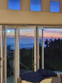 View of the sunset from the kitchen.
