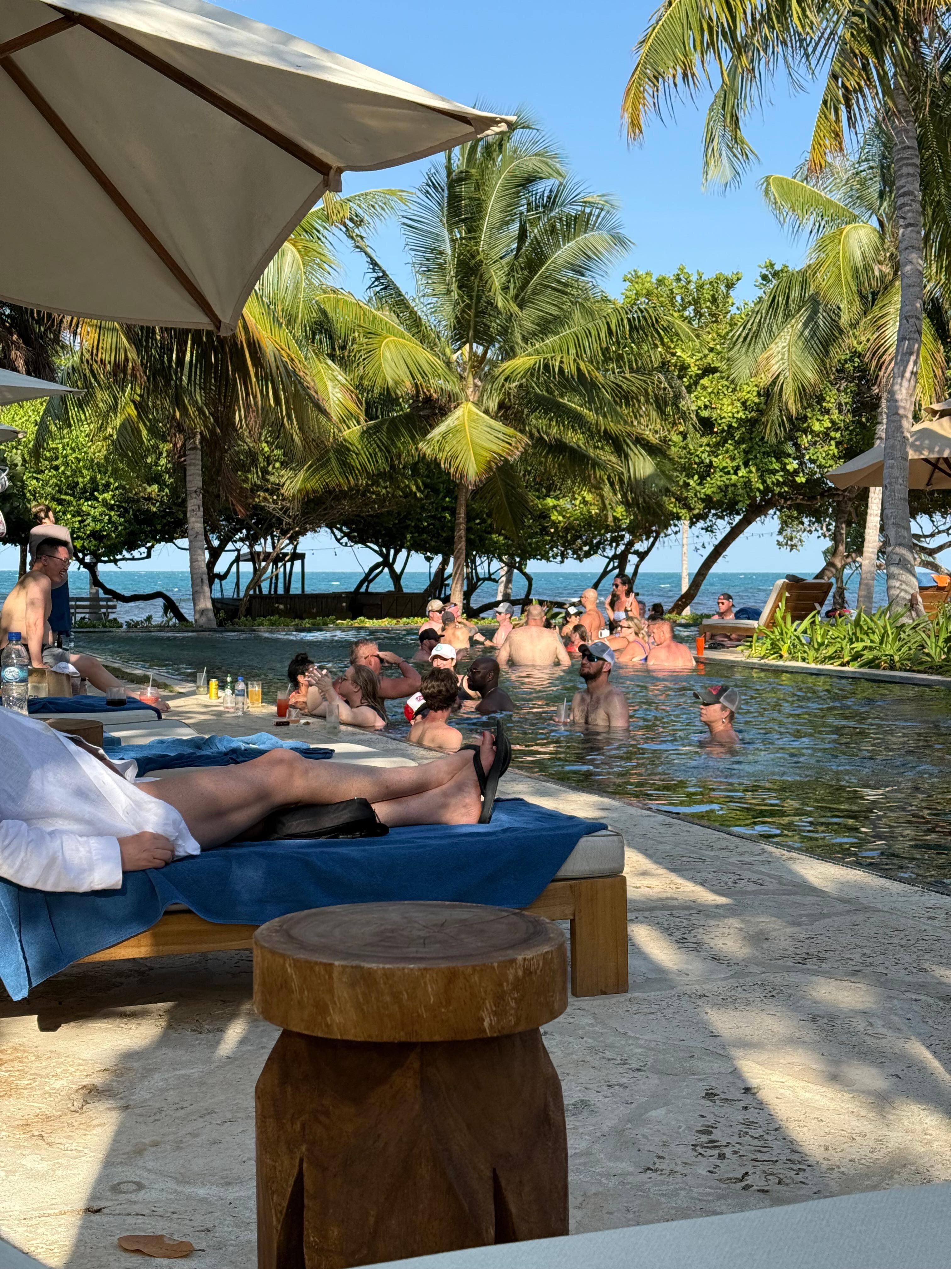They were drinking in the pool from 8 am to 10 pm