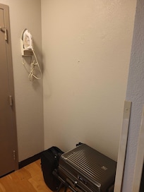 Hall - no where to hang clothes + hole