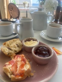 Cream tea in the dining room