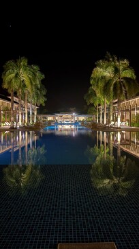 The pool at night