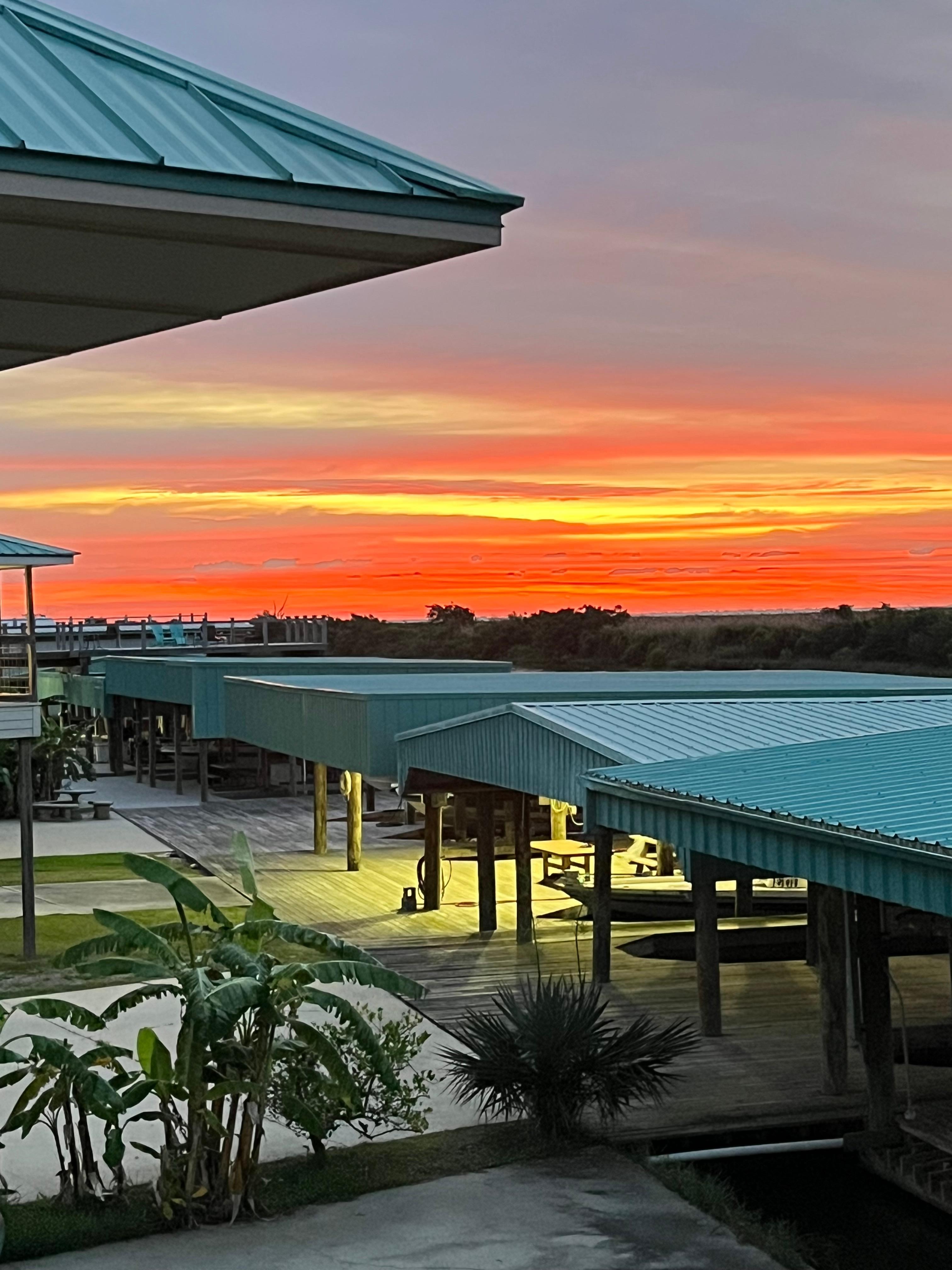 Sunrise from camp balcony