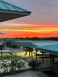 Sunrise from camp balcony
