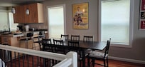 Picture over looking dinning room, very different from original advertising property.