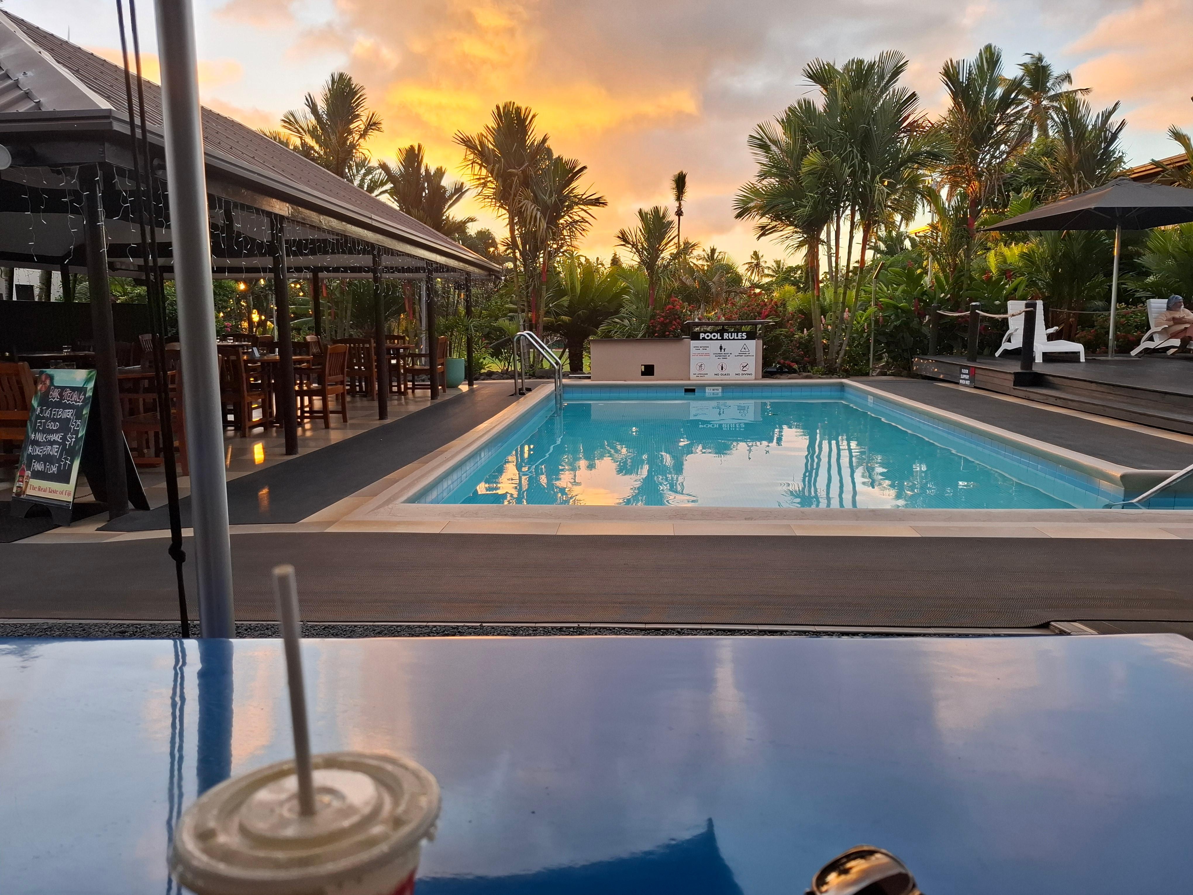 Nice pool area for people to relax