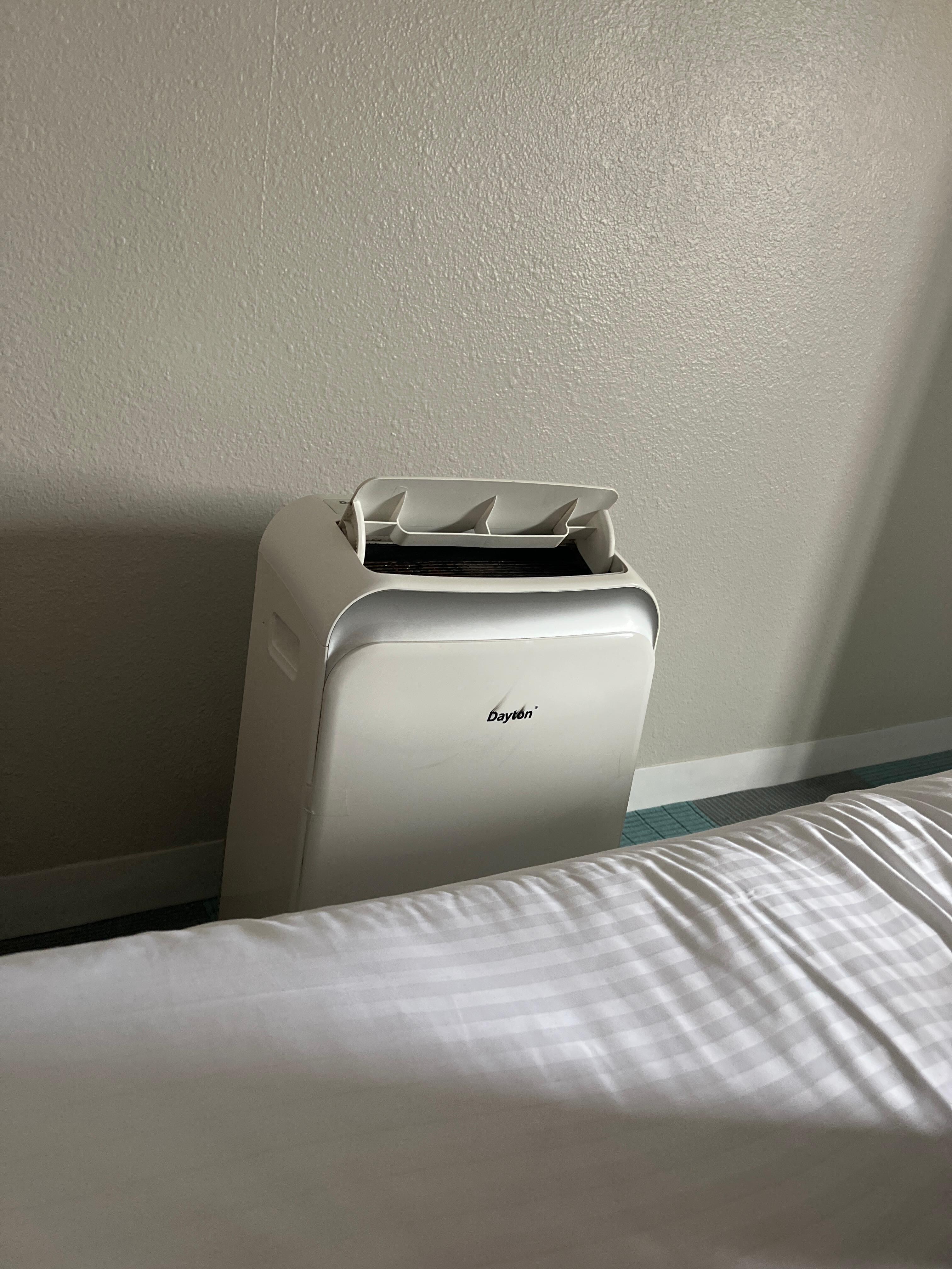 One of the rooms with portable ac.   No air flow 