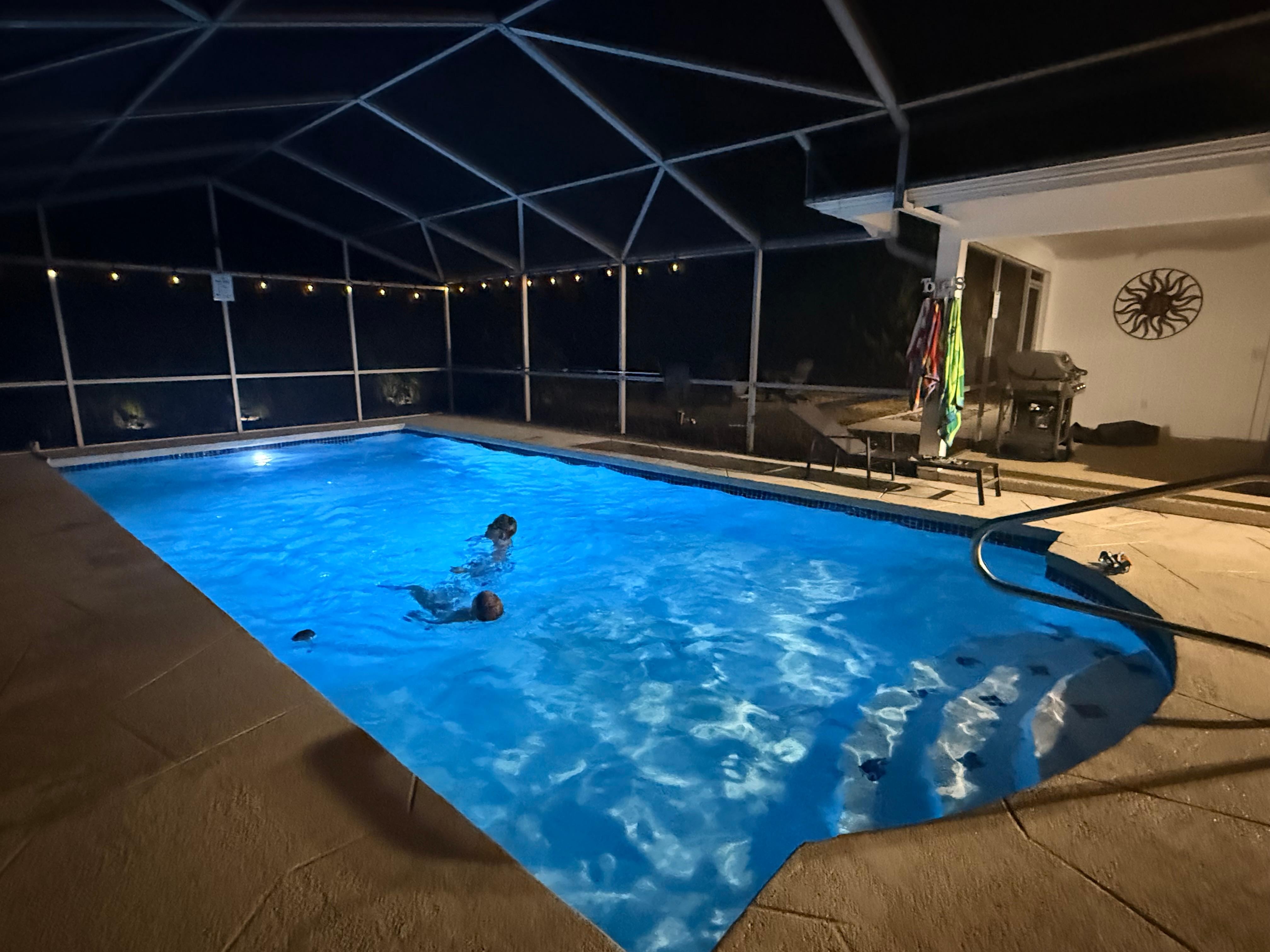 Night swimming was a hit with the kids 