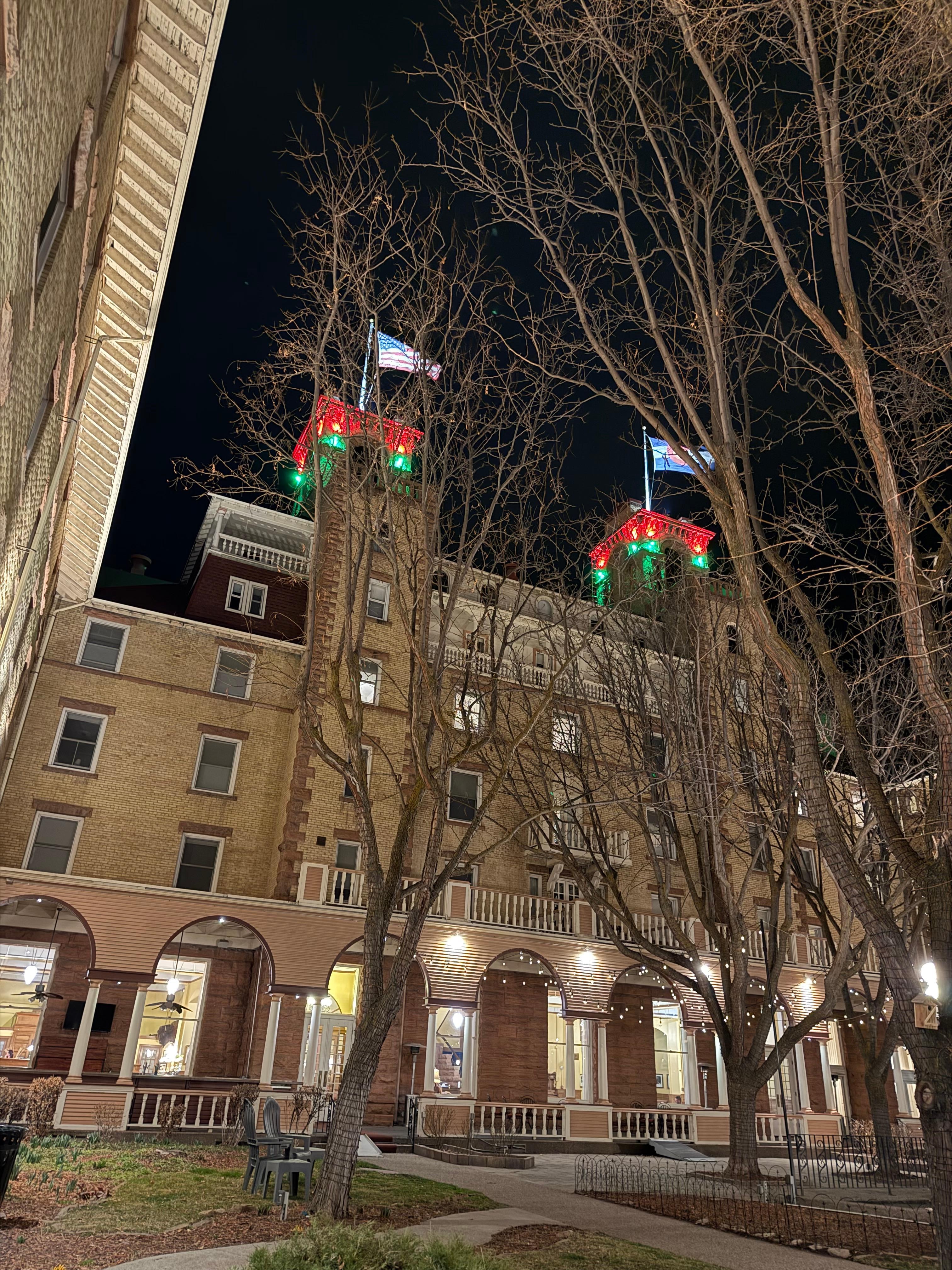 The front of the building 