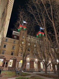 The front of the building